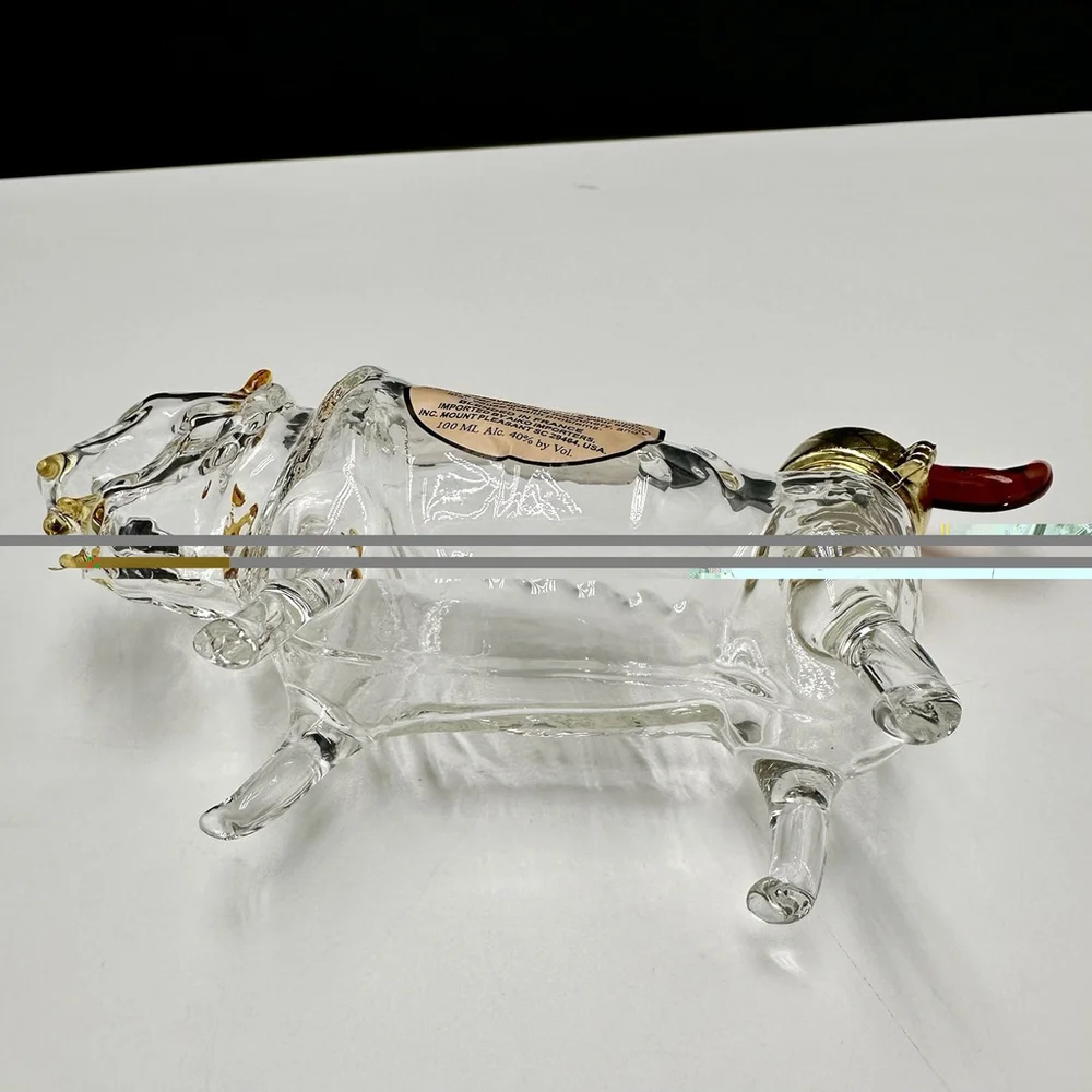 TIGER Napoleon Brandy XO Zodiac Collection Figural Blown Glass Empty Bottle